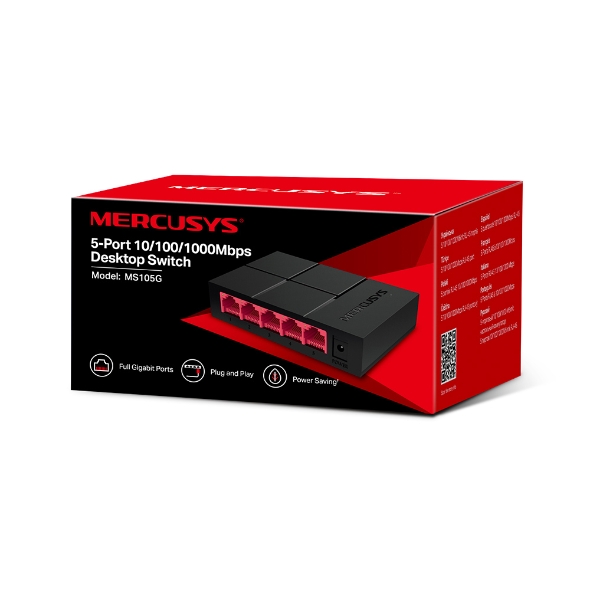 MERCUSYS MS105G 5-Port 10/100/1,000 Mbps Desktop Switch