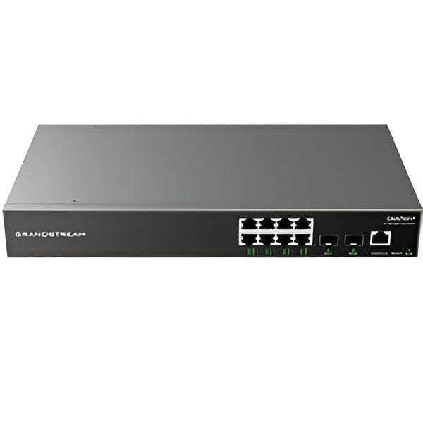 Grandstream GWN7801P Enterprise Layer 2+ Managed 120W PoE+ Network Switch with 8 x 1GigE PoE+, 2 x SFP Ports
