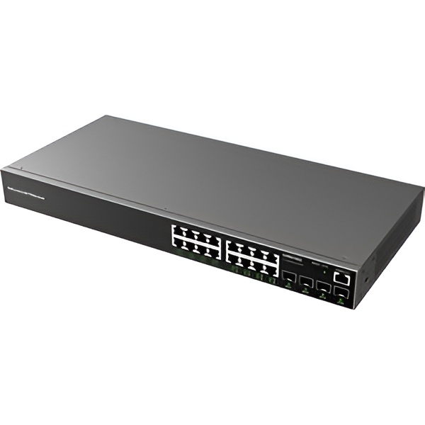 Grandstream GWN7802P Enterprise Layer 2+ Managed 240W PoE+ Network Switch with 16 x 1GigE PoE+, 4 x SFP Ports